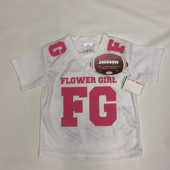 FOOTBALL JERSEY FLOWER GIRL from David’s Bridal size S - Picture 2 of 12